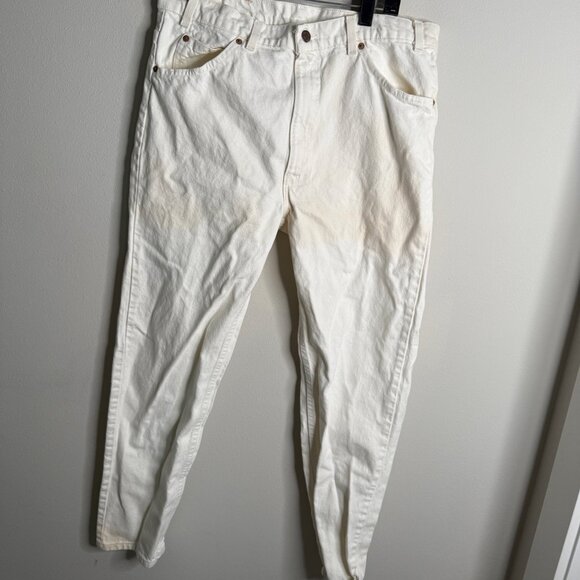 Levi's orange tab 36 Classic‎ 505 White Denim Straight Fit Jeans Casual vintage